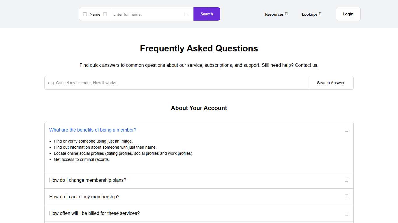 FAQs - Frequently Asked Questions People Search - SocialCatfish.com